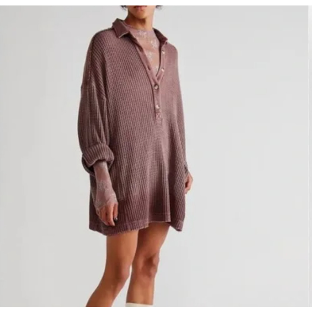 Free People Wilder Polo Pullover Large NWOT